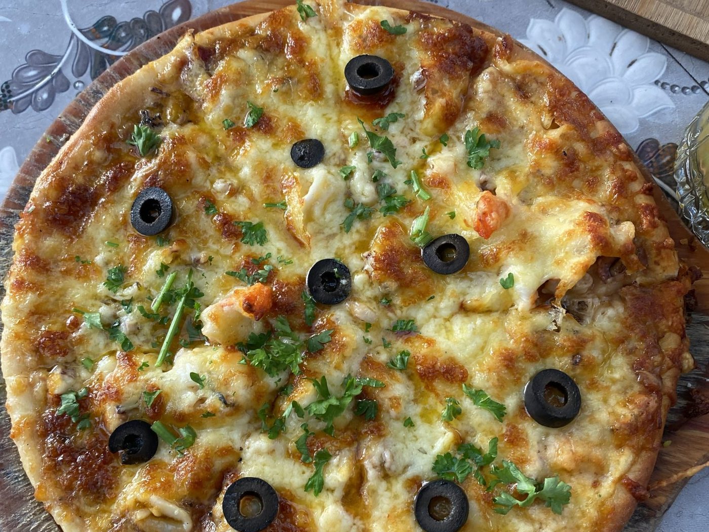Pizza découpée